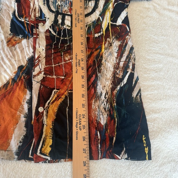 NWT JEAN MICHEL BASQUIAT Medium Licensed Abstract Ripple Junction Viscose Shirt - Picture 8 of 8